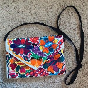 Embroidered clutch